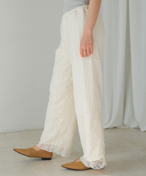 Bou Jeloud（ブージュルード）の「レースパッチワークパンツ（その他パンツ・レディース・アイボリー/ブラック・FREE）」の9枚目の写真