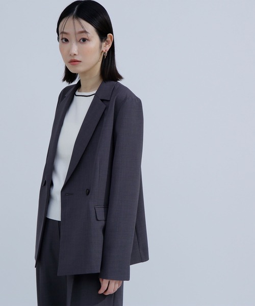 リネンライク　SETUP ダブルブレスブレストジャケット　新品　タグ付き NATURAL BEAUTY BASIC ジャケット テーラードジャケット リネン