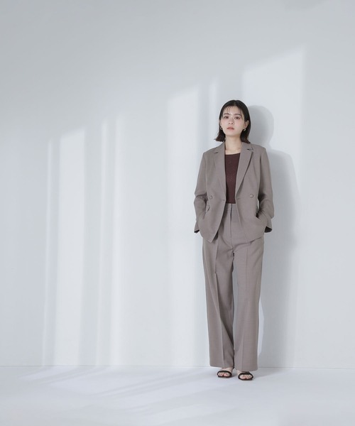 美品 NATURAL BEAUTY BASIC スーツ カラーレス リネン混 美品 NATURAL BEAUTY BASIC スーツ カラーレス リネン混 NATURAL
