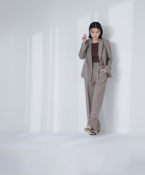 リネンライク　SETUP ダブルブレスブレストジャケット　新品　タグ付き リネンライク SETUP ダブルブレストジャケット | NATURAL BEAUTY