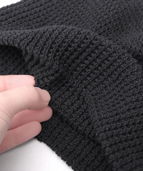 A.M.S.（エーエムエス）の「ワッフル編み シングルワッチ ビーニー（ニットキャップ/ビーニー・レディース・ブラック/アイボリー/チャコール・FREE）」の11枚目の写真