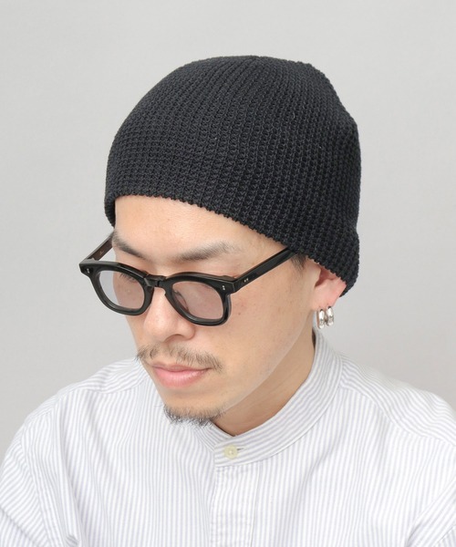 A.M.S.（エーエムエス）の「ワッフル編み シングルワッチ ビーニー（ニットキャップ/ビーニー・レディース・ブラック/アイボリー/チャコール・FREE）」の8枚目の写真