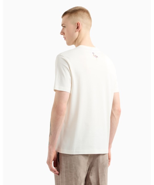 EMPORIO ARMANI（エンポリオアルマーニ）の「【エンポリオ アルマーニ】Tシャツ ジャージー カマルグプリント（Tシャツ/カットソー・メンズ・ホワイト・LARGE/MEDIUM/SMALL/X-LARGE/XX-LARGE/X-SMALL）」の2枚目の写真