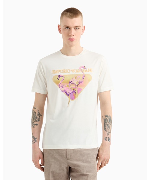 EMPORIO ARMANI（エンポリオアルマーニ）の「【エンポリオ アルマーニ】Tシャツ ジャージー カマルグプリント（Tシャツ/カットソー・メンズ・ホワイト・LARGE/MEDIUM/SMALL/X-LARGE/XX-LARGE/X-SMALL）」の6枚目の写真