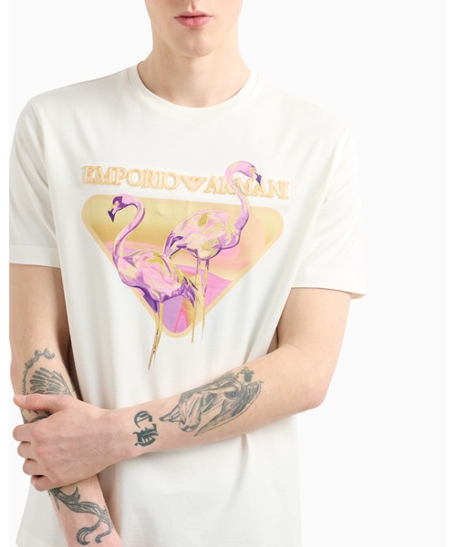 EMPORIO ARMANI（エンポリオアルマーニ）の「【エンポリオ アルマーニ】Tシャツ ジャージー カマルグプリント（Tシャツ/カットソー・メンズ・ホワイト・LARGE/MEDIUM/SMALL/X-LARGE/XX-LARGE/X-SMALL）」の12枚目の写真
