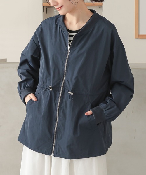 n'OrLABEL(ノアールレーベル)の「ドロストペプラムブルゾン(ブルゾン・レディース・アイボリー/ネイビー・1/2)」の15枚目の写真