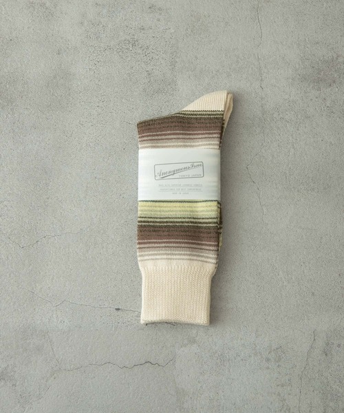 URBAN RESEARCH DOORS（アーバンリサーチドアーズ）の「『別注』Anonymous Ism×DOORS　サラペボーダークルー（ソックス/靴下・メンズ・ネイビー/グリーン/アイボリー・-）」の2枚目の写真