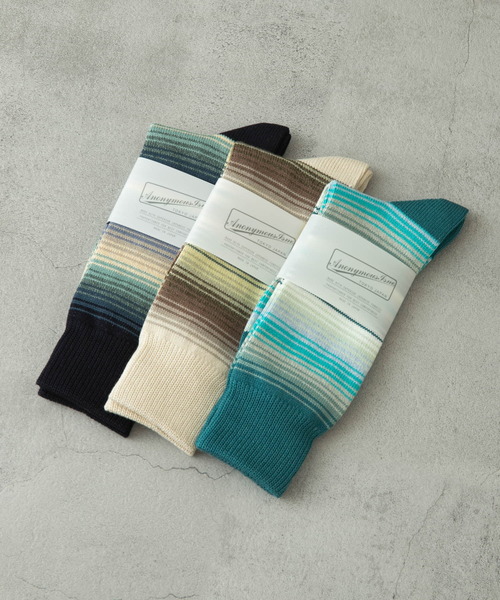 URBAN RESEARCH DOORS（アーバンリサーチドアーズ）の「『別注』Anonymous Ism×DOORS　サラペボーダークルー（ソックス/靴下・メンズ・ネイビー/グリーン/アイボリー・-）」の10枚目の写真