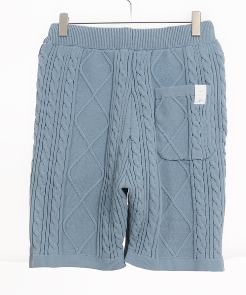 ANGENEHM（アンゲネーム）の「mp13333-Airy yarn cable stitch shorts ニットショートパンツ（その他パンツ・メンズ・ブラック/グレイッシュベージュ/キナリ/サックスブルー系・S/M/L）」の18枚目の写真