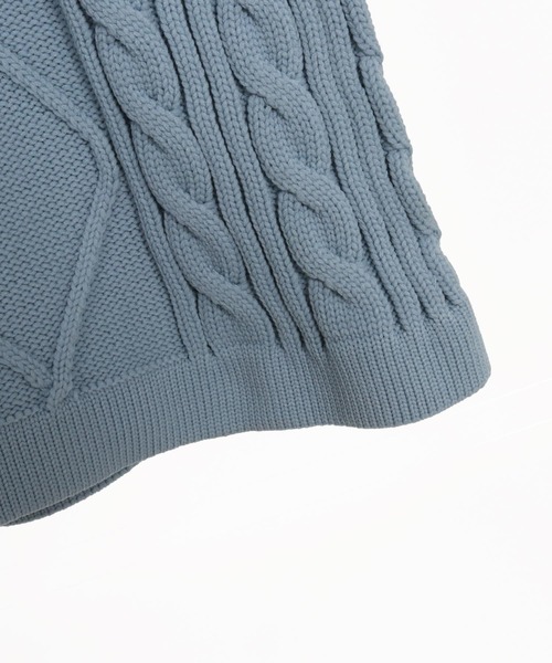 ANGENEHM（アンゲネーム）の「mp13333-Airy yarn cable stitch shorts ニットショートパンツ（その他パンツ・メンズ・ブラック/グレイッシュベージュ/キナリ/サックスブルー系・S/M/L）」の15枚目の写真