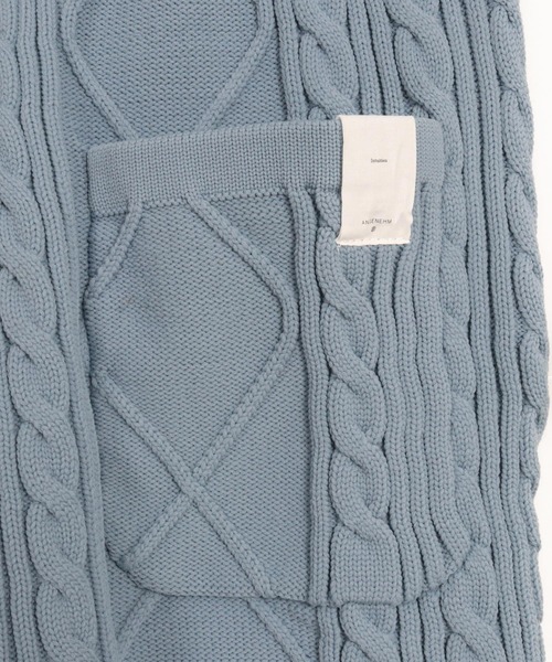 ANGENEHM（アンゲネーム）の「mp13333-Airy yarn cable stitch shorts ニットショートパンツ（その他パンツ・メンズ・ブラック/グレイッシュベージュ/キナリ/サックスブルー系・S/M/L）」の14枚目の写真