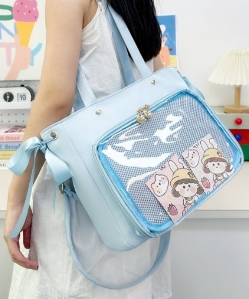 セール】2wayサイドリボン痛バッグ ショルダーバッグ（トートバッグ