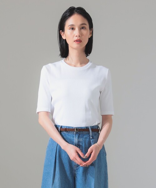 ファッション 通販 別注】スタイリスト佐藤佳菜子 × リブT クルーネック / SLOANE トップス