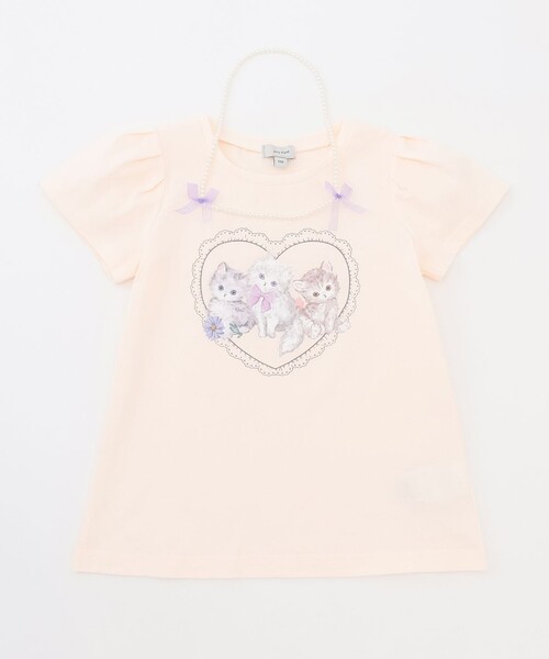 ANY(エニィ)の「ネックレス付き ネコTシャツ(Tシャツ/カットソー・キッズ・アイボリー系/ピンク系/ネイビー系・110/120/130)」の13枚目の写真