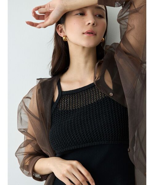 OUNNOUN】メッシュレイヤードニット（Tシャツ/カットソー