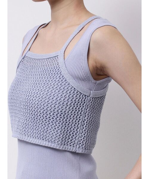 OUNNOUN（オウンノウン）の「【OUNNOUN】メッシュレイヤードニット（Tシャツ/カットソー・レディース・ブラック/ライトブルー/オフホワイト・FREE）」の22枚目の写真