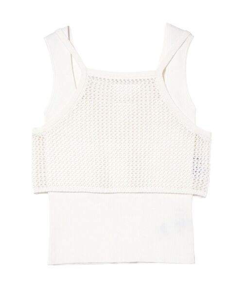 OUNNOUN（オウンノウン）の「【OUNNOUN】メッシュレイヤードニット（Tシャツ/カットソー・レディース・ブラック/ライトブルー/オフホワイト・FREE）」の12枚目の写真