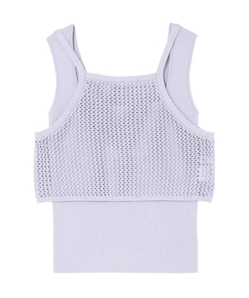 OUNNOUN（オウンノウン）の「【OUNNOUN】メッシュレイヤードニット（Tシャツ/カットソー・レディース・ブラック/ライトブルー/オフホワイト・FREE）」の3枚目の写真