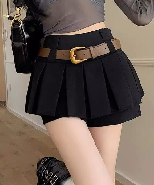 .KOM（ドットコム）の「A'GEM/9 × .kom 『.KOM/ドットケーオーエム』 ベルト付きﾌﾟﾘｰﾂﾐﾆｽｶｰﾄ（スカート・レディース・ブラック/グレー・S/M）」の19枚目の写真