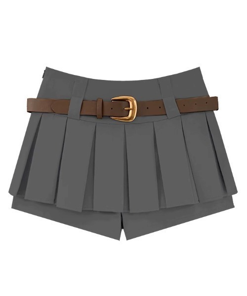 .KOM（ドットコム）の「A'GEM/9 × .kom 『.KOM/ドットケーオーエム』 ベルト付きﾌﾟﾘｰﾂﾐﾆｽｶｰﾄ（スカート・レディース・ブラック/グレー・S/M）」の17枚目の写真
