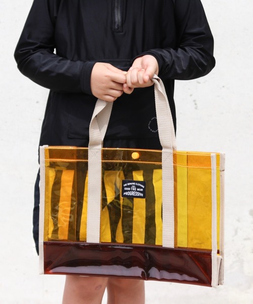 Marble Line（マーブルライン）の「無地配色プールバッグ（スイムグッズ・キッズ・グリーン/ラベンダー/オレンジ/ブラック・FREE）」の4枚目の写真