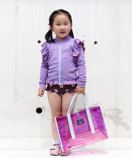 Marble Line（マーブルライン）の「無地配色プールバッグ（スイムグッズ・キッズ・グリーン/ラベンダー/オレンジ/ブラック・FREE）」の17枚目の写真