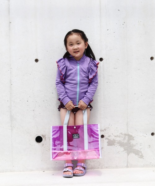 Marble Line（マーブルライン）の「無地配色プールバッグ（スイムグッズ・キッズ・グリーン/ラベンダー/オレンジ/ブラック・FREE）」の14枚目の写真