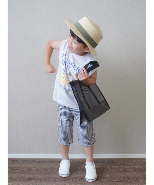 Marble Line（マーブルライン）の「無地配色プールバッグ（スイムグッズ・キッズ・グリーン/ラベンダー/オレンジ/ブラック・FREE）」の6枚目の写真