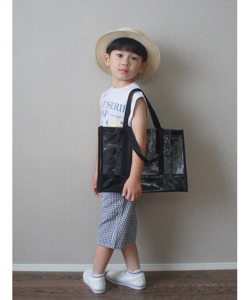 Marble Line（マーブルライン）の「無地配色プールバッグ（スイムグッズ・キッズ・グリーン/ラベンダー/オレンジ/ブラック・FREE）」の10枚目の写真