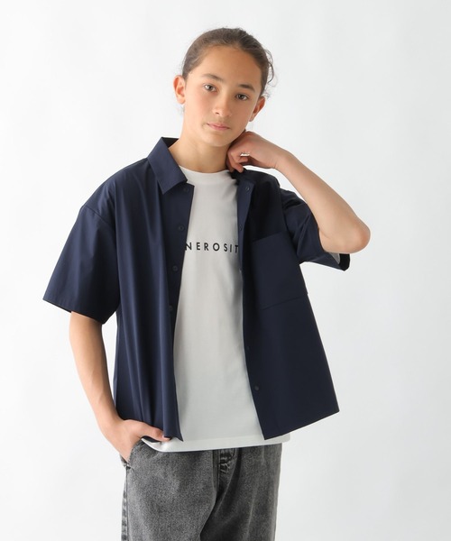 GLOBAL WORK（グローバルワーク）の「エアかるシャツ/147348（シャツ/ブラウス・キッズ・ブラック/チャコール/ネイビー/ベージュ・170cm/150cm/160cm/130cm/140cm）」の4枚目の写真