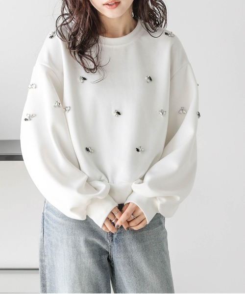 La-gemme(ラジェム)の「パールビジュー プルオーバー(その他トップス・レディース・ホワイト/ブラック/グレー・フリー)」の4枚目の写真