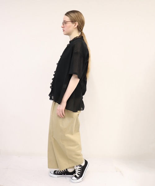haupia(ハウピア)の「ゆらゆら水の中へ【ブラウス】(シャツ/ブラウス・レディース・ブラック/サックスブルー/オフホワイト/ストライプ・MEDIUM)」の15枚目の写真