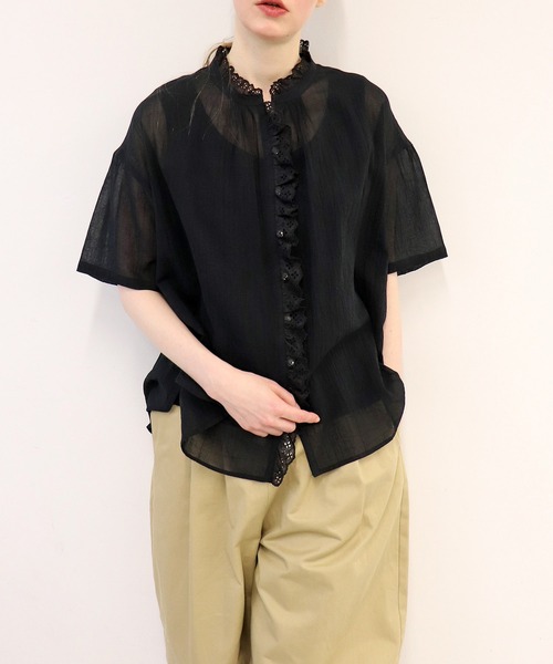 haupia(ハウピア)の「ゆらゆら水の中へ【ブラウス】(シャツ/ブラウス・レディース・ブラック/サックスブルー/オフホワイト/ストライプ・MEDIUM)」の16枚目の写真