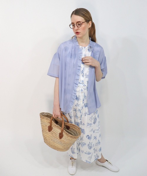 haupia(ハウピア)の「ゆらゆら水の中へ【ブラウス】(シャツ/ブラウス・レディース・ブラック/サックスブルー/オフホワイト/ストライプ・MEDIUM)」の19枚目の写真