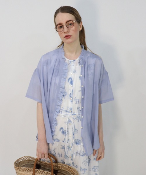 haupia(ハウピア)の「ゆらゆら水の中へ【ブラウス】(シャツ/ブラウス・レディース・ブラック/サックスブルー/オフホワイト/ストライプ・MEDIUM)」の20枚目の写真