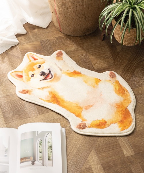 超大判 犬柄 USA製 ラグ マット フリンジ付き 170×130 キャバリア 超