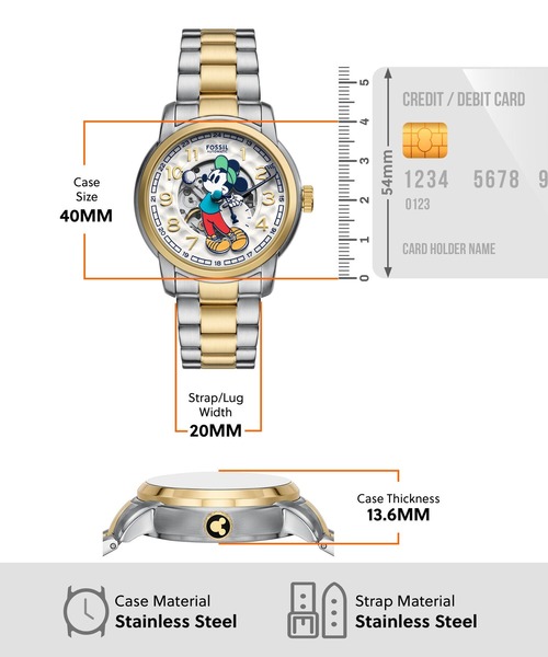 Disney × FOSSIL コラボ♪ ミッキーマウス ゴルフ 腕時計 限定 FOSSIL 腕時計 フォッシル | ディズニー Disney Mickey Mouse x