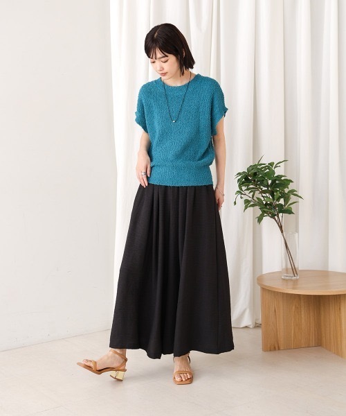 Bou Jeloud（ブージュルード）の「麻ライクリラックスワイドパンツ（その他パンツ・レディース・ブラック/ブルー/モカ・FREE）」の7枚目の写真