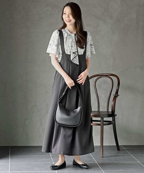 リネンライクタックジャンスカ（ジャンパースカート）｜rps（アール