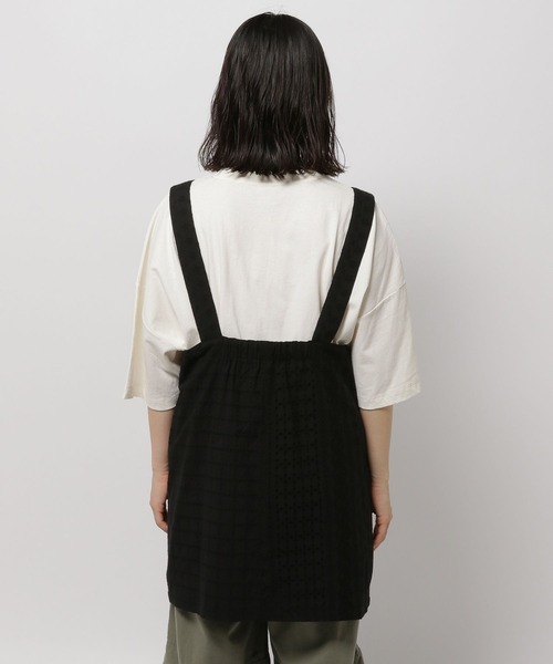 niko and...（ニコアンド）の「レースパッチワークミニジャンバースカート（ジャンパースカート・レディース・ブラック/オフホワイト・FREE）」の21枚目の写真