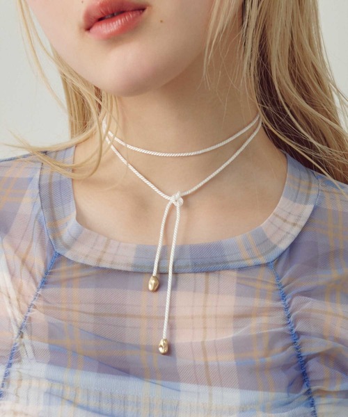 GOLDY（ゴールディ）の「ニュアンス メタル コード チョーカー（チョーカー・レディース・ブラック×シルバー/ブラック×ゴールド/ホワイト×シルバー/ホワイト×ゴールド・FREE）」の3枚目の写真