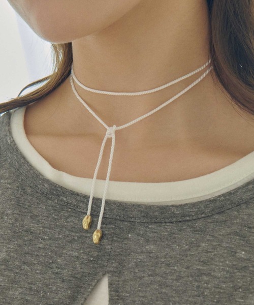 GOLDY（ゴールディ）の「ニュアンス メタル コード チョーカー（チョーカー・レディース・ブラック×シルバー/ブラック×ゴールド/ホワイト×シルバー/ホワイト×ゴールド・FREE）」の14枚目の写真