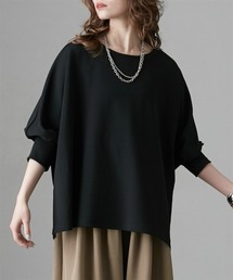 Soiunique（スワユニーク）の「カットジョーゼットゆったりサイズドルマンリブ使いトップス　［Soiunique］（Tシャツ/カットソー）」