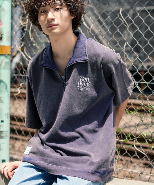 セール】【BEN DAVIS/ベンデイビス）】VNTG 1/4ZIP TOP シャツ