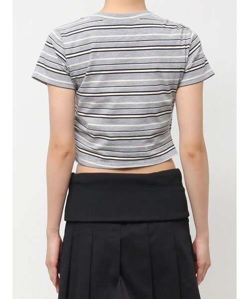 EMODA（エモダ）の「ダブルリボンコンパクトTシャツ（Tシャツ/カットソー・レディース・ブラック/ブラウン/ホワイト・FREE）」の7枚目の写真