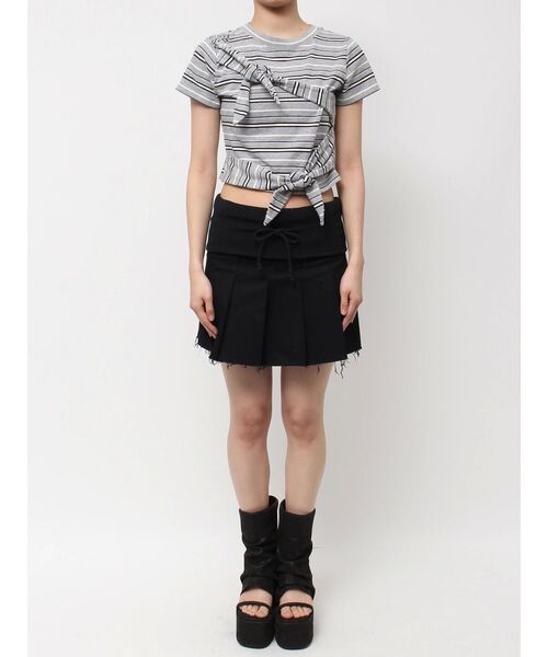 EMODA（エモダ）の「ダブルリボンコンパクトTシャツ（Tシャツ/カットソー・レディース・ブラック/ブラウン/ホワイト・FREE）」の12枚目の写真