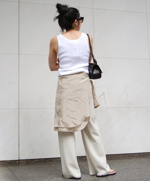 AP STUDIO(エーピーストゥディオ)の「追加エラスティックパンツ(スラックス・レディース・ブラック/アイボリー・34/36/38)」の5枚目の写真