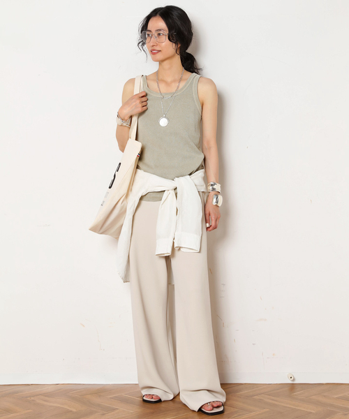 AP STUDIO(エーピーストゥディオ)の「追加エラスティックパンツ(スラックス・レディース・ブラック/アイボリー・34/36/38)」の9枚目の写真