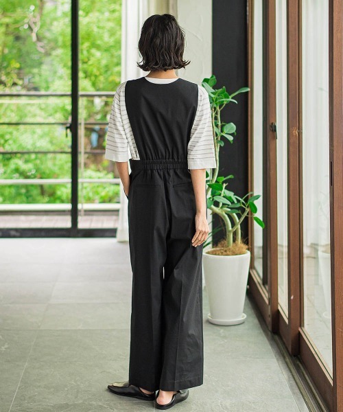 la.f…(ラエフ)の「オールインワンワイドパンツ(つなぎ/オールインワン・レディース・ブラック/カーキ・9号/11号/7号)」の6枚目の写真