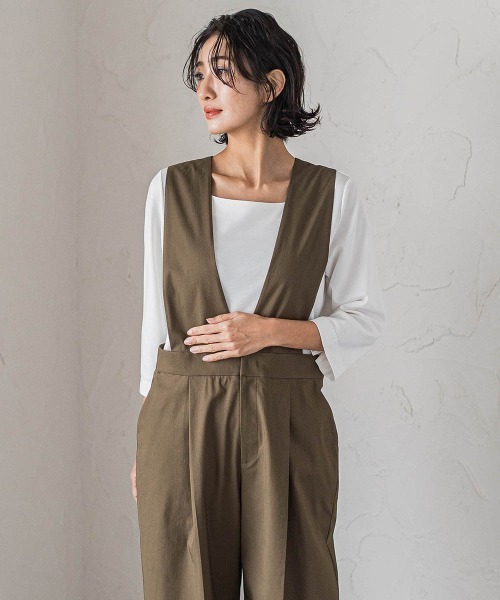 la.f…(ラエフ)の「オールインワンワイドパンツ(つなぎ/オールインワン・レディース・ブラック/カーキ・9号/11号/7号)」の3枚目の写真